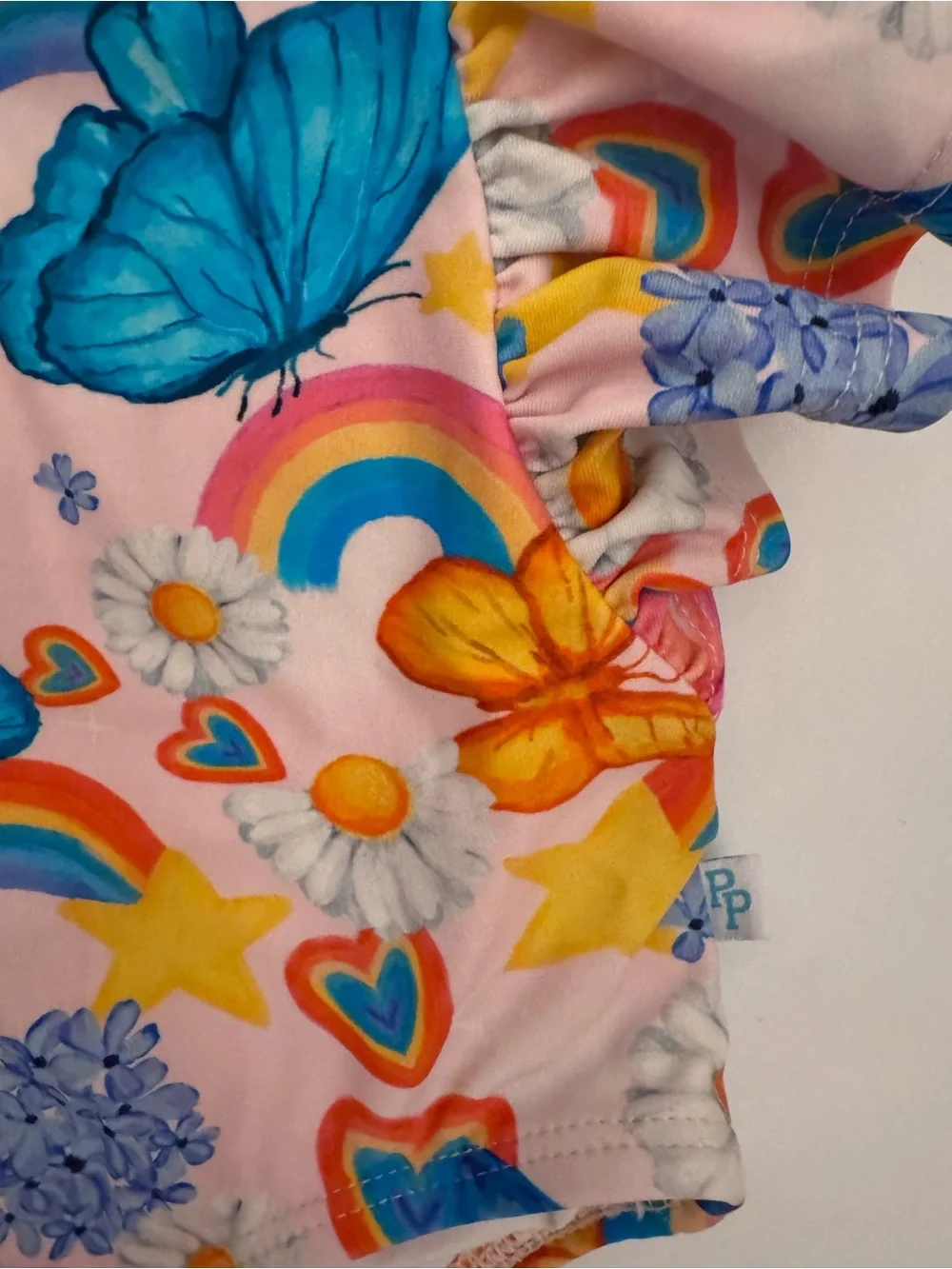 Posh Peanut Raina Swimsuit 5t Rainbow & Butterfly Ruffles